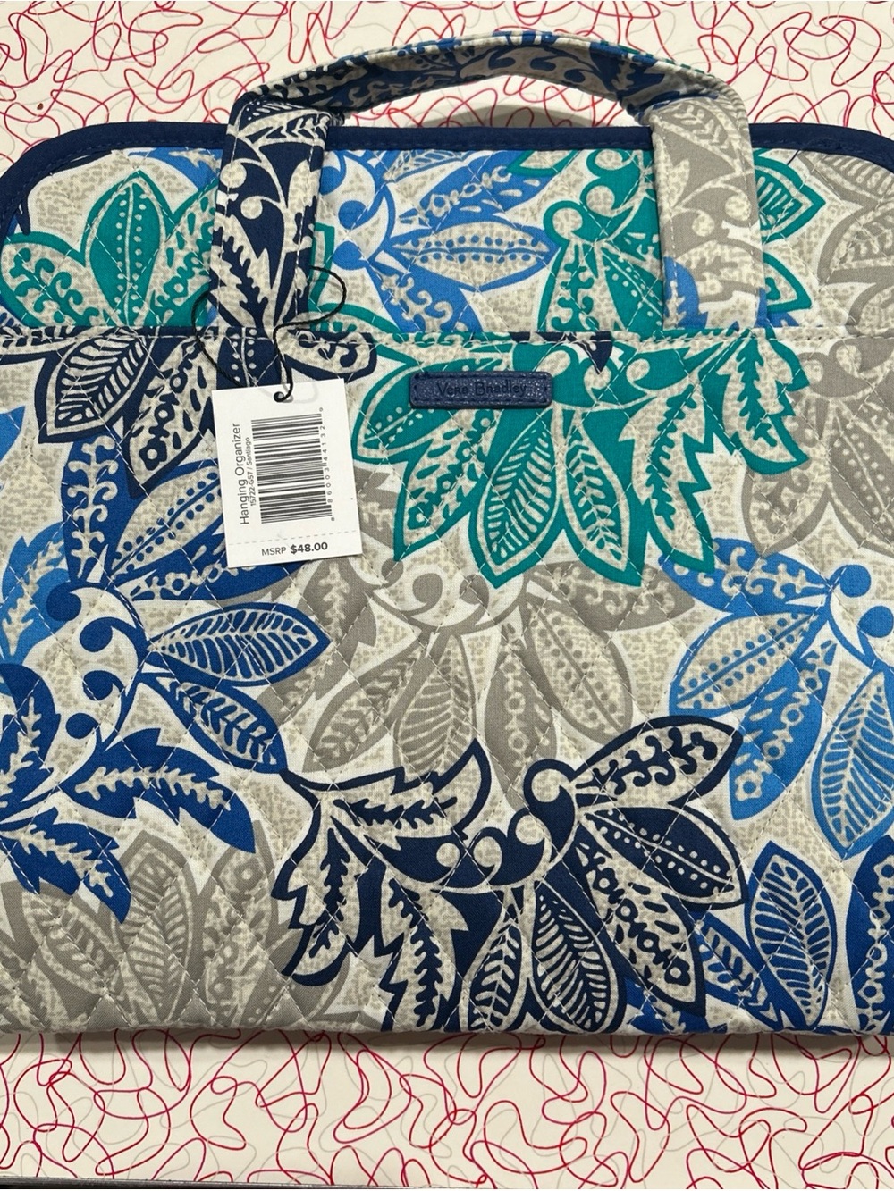 Vera Bradley Teal & Blue Beauty Organizer Folding/Hanging NWT